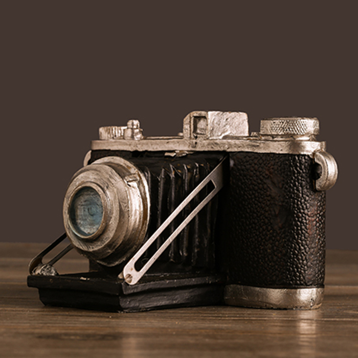Collectible Vintage Cameras - Cámara Chic desgastada negra, artesanía de