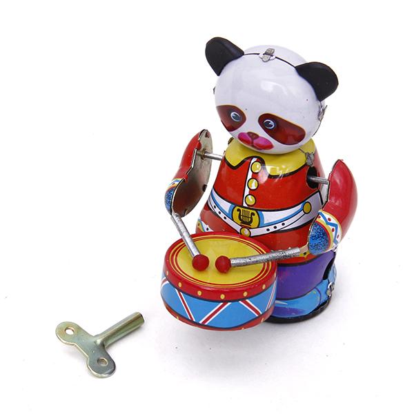 Vintage Toys Collection - Juguete de Panda Baterista de Cuerda,