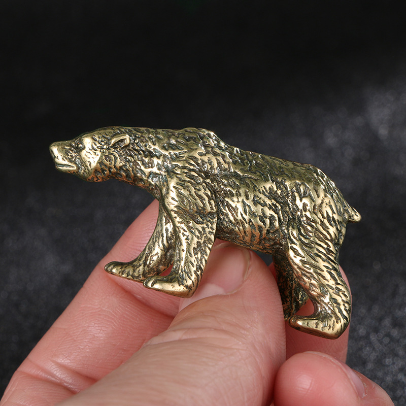 Vintage Collectible Bears - Estatua de Oso de Latón Sólido