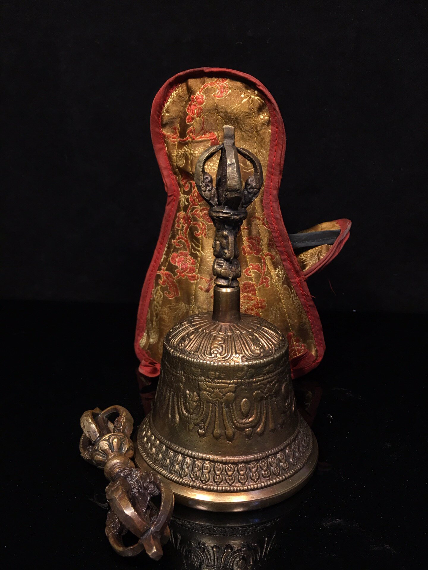 Vintage Collectible Bells - Campana Vajra y Dorje de Latón