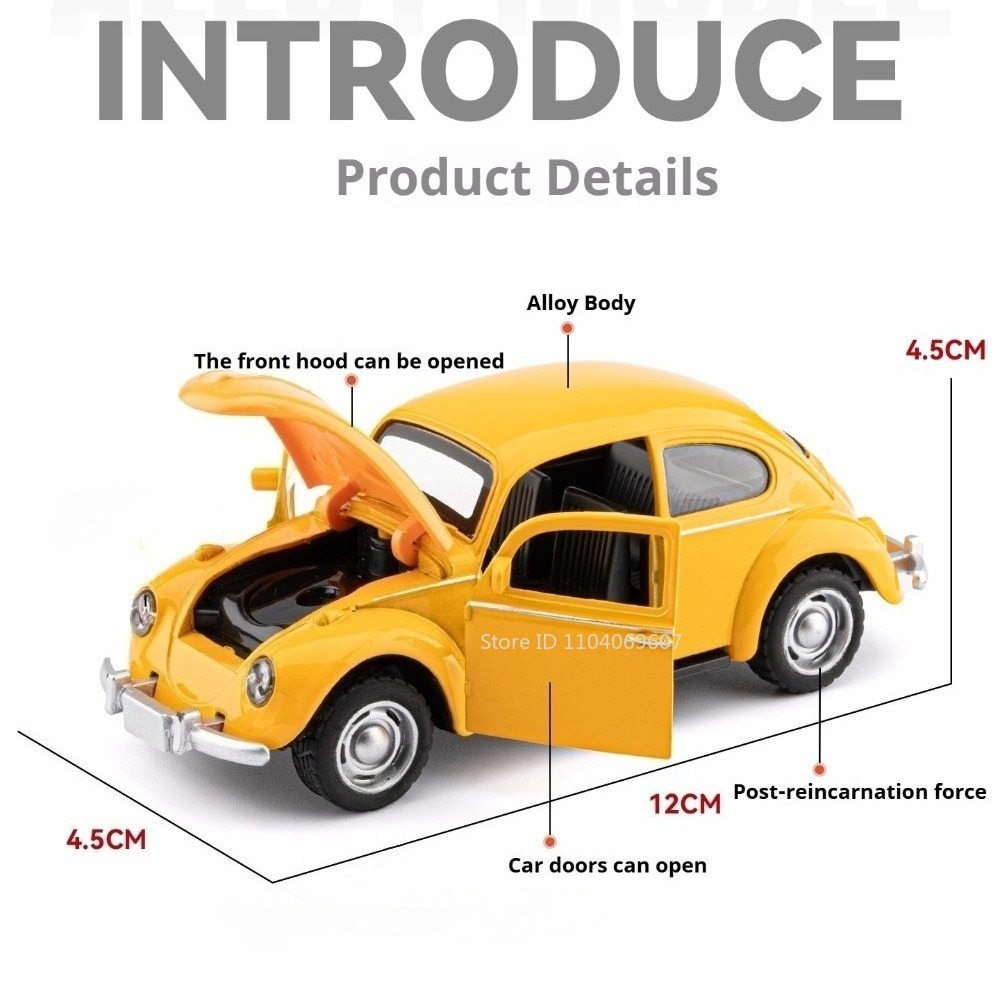 Modelo de Coche Beetle a Escal - Vintage And Collectible Toys reseña y precio