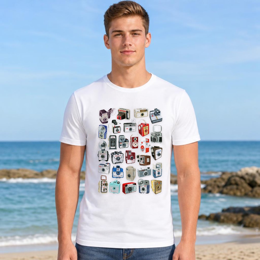 Camiseta gráfica para hombre,  - Collectible Vintage Cameras reseña y precio